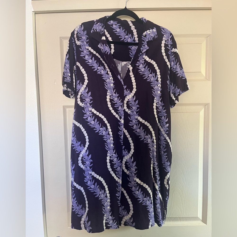 Purple and White floral tshirt dress